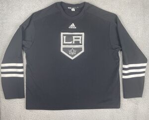 Adidas Los Angeles Kings Crew Sweater Jersey Mens XL Black Stitched 2022 HS7128